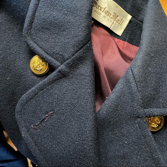 Vintage 70’s Navy Anchor Coat Wool Pea Coat Military Jacket - Picture 12 of 14